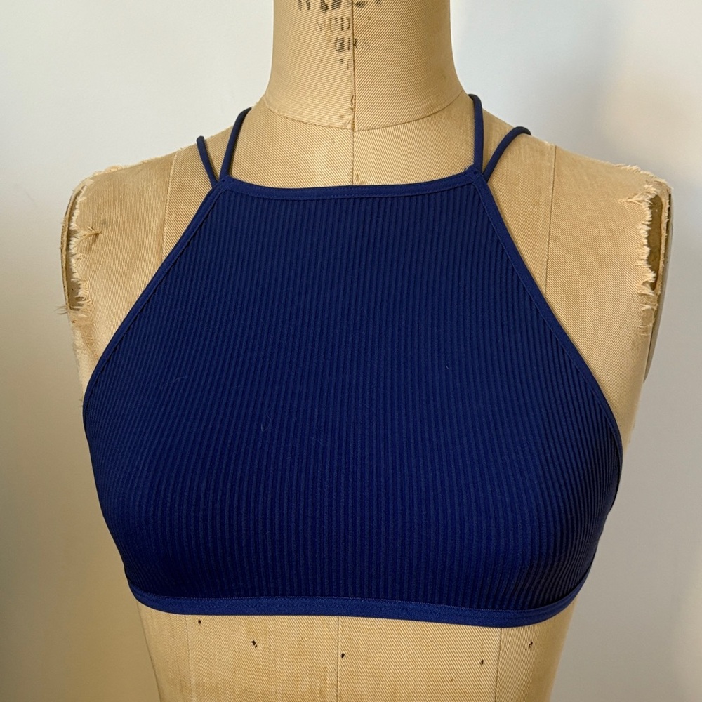Intimately Free People Navy Ribbed Bandeau Strappy Bra Bralette XS/S - Picture 4 of 8